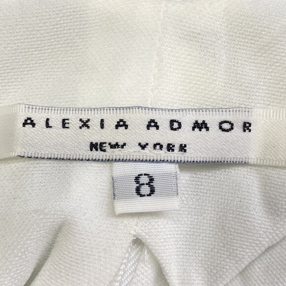 ALEXIA ADMOR Women Sleeveless Sequin Cropped Top Sz 8 White Feminine 94-19 - Picture 8 of 10